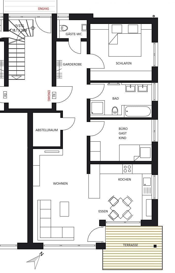 2 bedroom with open-plan kitchen flat to rent, 84 m², Rietheim-Weilheim, Baden-Württemberg 2 bedroom with open-plan kitchen flat to rent, 84 m², Rietheim-Weilheim, Baden-Württemberg
