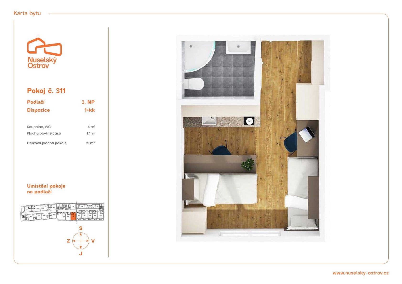 Studio flat to rent, 21 m², Na Ostrůvku, Prague, Prague Studio flat to rent, 21 m², Na Ostrůvku, Prague, Prague