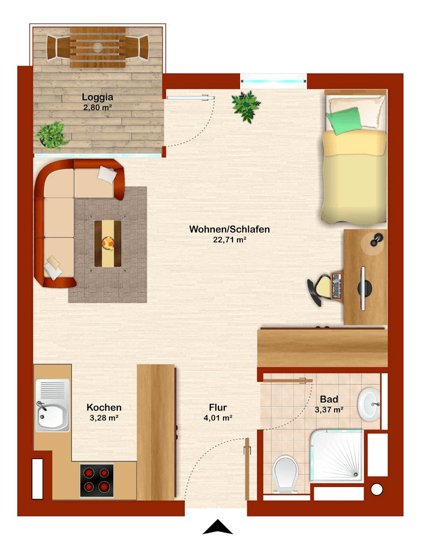 1 bedroom flat to rent, 36 m², Innere Passauer Str. 34b, Straubing, Bavaria 1 bedroom flat to rent, 36 m², Innere Passauer Str. 34b, Straubing, Bavaria