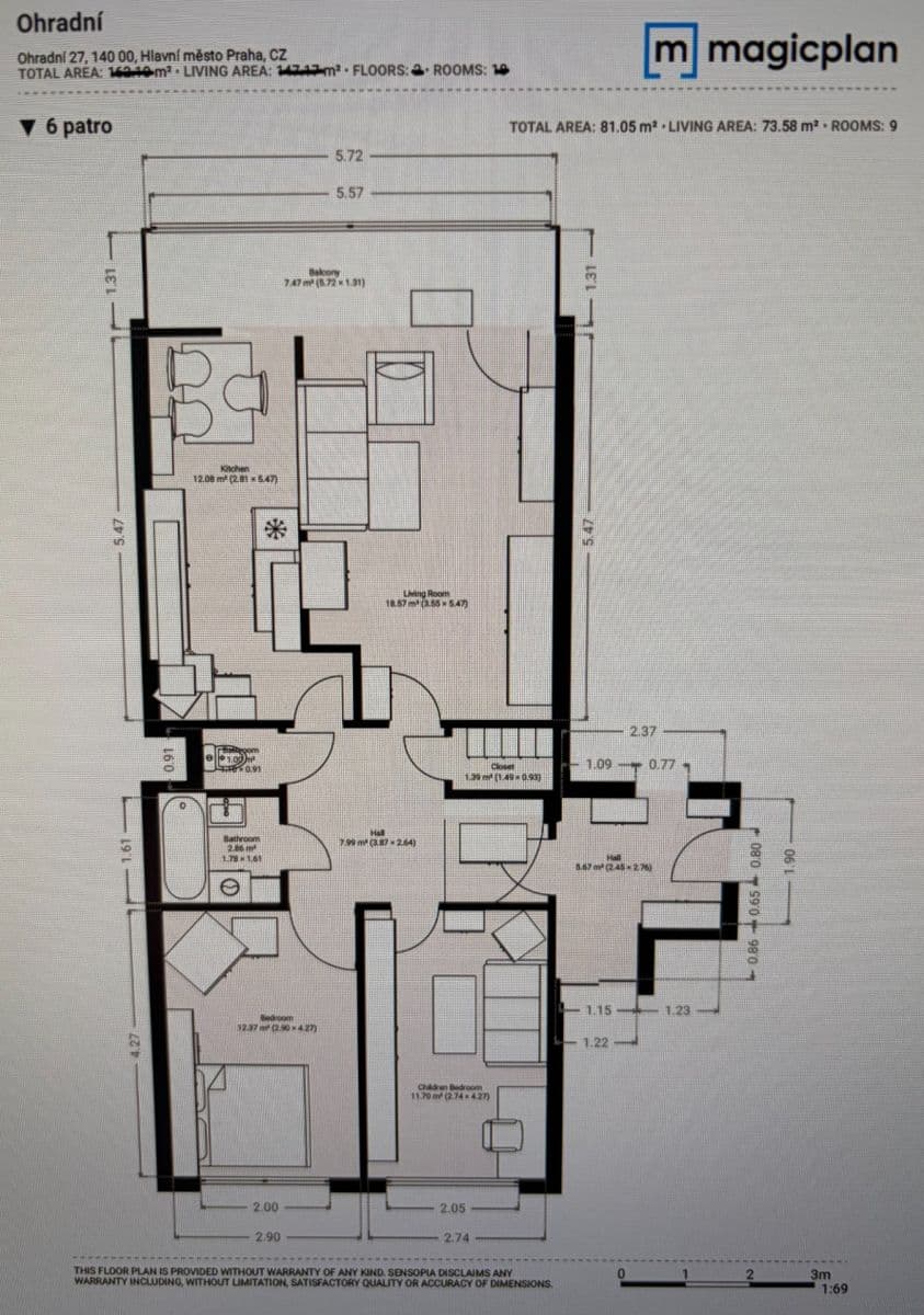 2 bedroom with open-plan kitchen flat for sale, 81 m², Ohradní, Prague, Prague 2 bedroom with open-plan kitchen flat for sale, 81 m², Ohradní, Prague, Prague