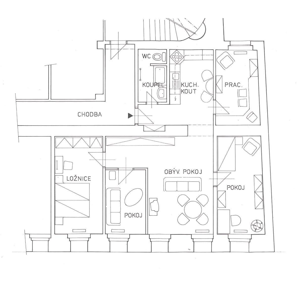 3 bedroom with open-plan kitchen flat for sale, 102 m², U Půjčovny, Prague, Prague 3 bedroom with open-plan kitchen flat for sale, 102 m², U Půjčovny, Prague, Prague