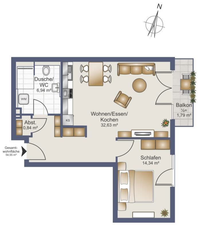 2 bedroom flat to rent, 55 m², Ottobrunner Straße 16, München - Ramersdorf Perlach, Bavaria 2 bedroom flat to rent, 55 m², Ottobrunner Straße 16, München - Ramersdorf Perlach, Bavaria