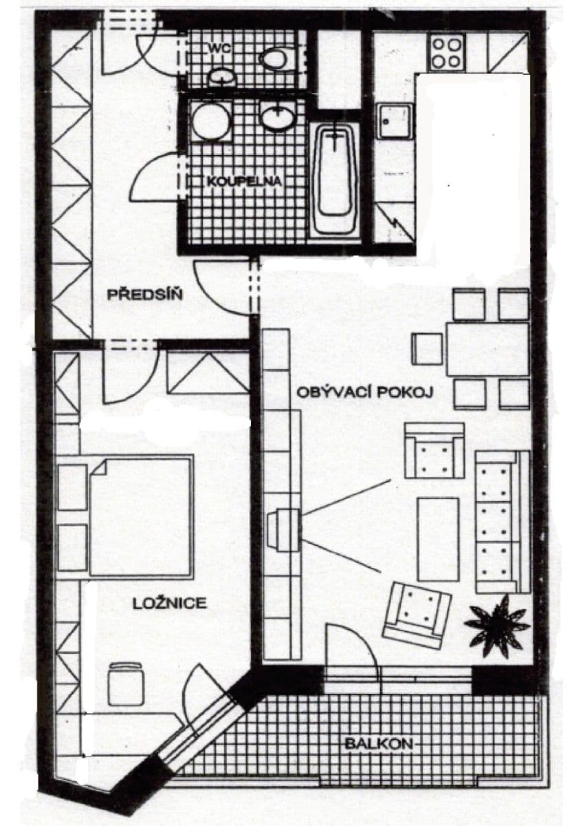 1 bedroom with open-plan kitchen flat to rent, 63 m², Patočkova, Prague, Prague 1 bedroom with open-plan kitchen flat to rent, 63 m², Patočkova, Prague, Prague