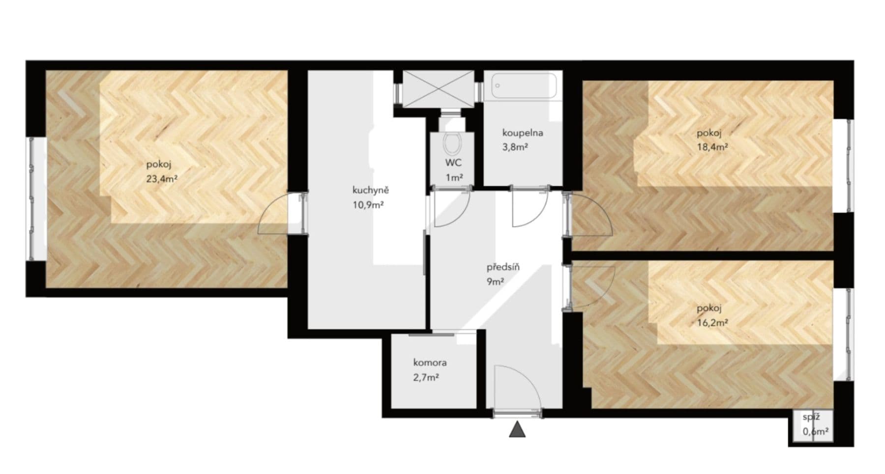 3 bedroom flat for sale, 86 m², Bělohorská, Prague, Prague 3 bedroom flat for sale, 86 m², Bělohorská, Prague, Prague