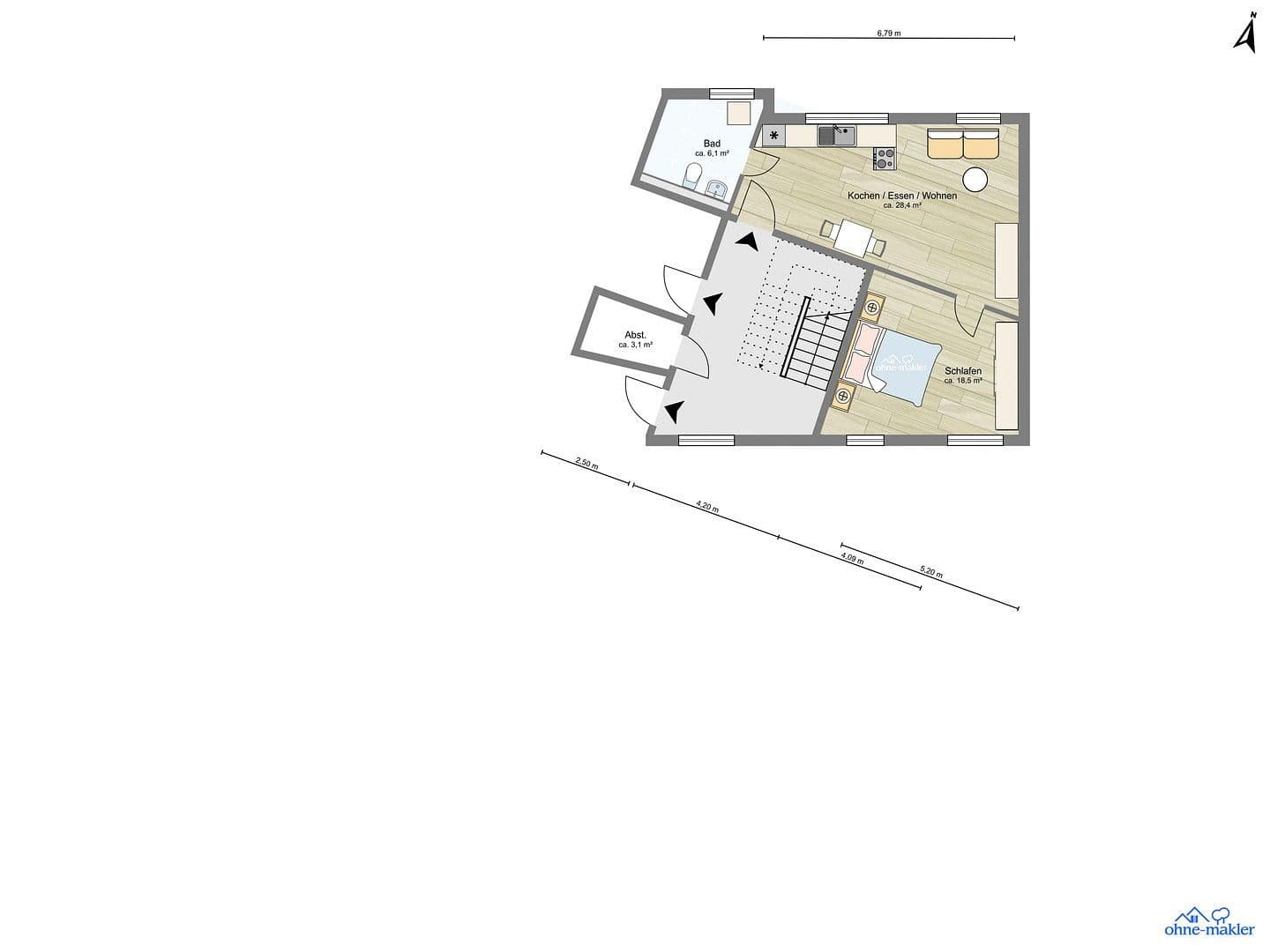 1 bedroom with open-plan kitchen flat to rent, 57 m², Eberstadt, Baden-Württemberg 1 bedroom with open-plan kitchen flat to rent, 57 m², Eberstadt, Baden-Württemberg