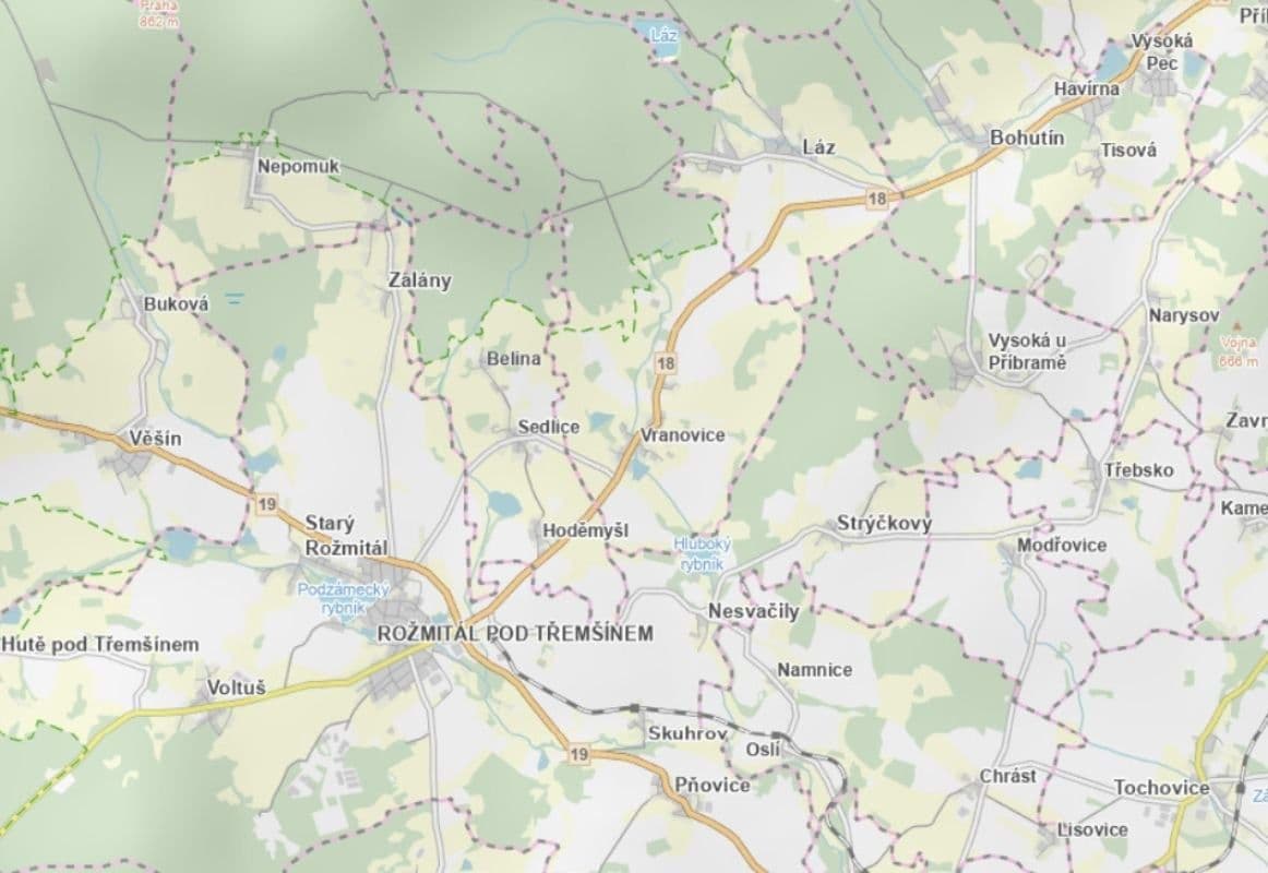 plot for sale, 1,759 m², Rožmitál pod Třemšínem, Středočeský Region plot for sale, 1,759 m², Rožmitál pod Třemšínem, Středočeský Region