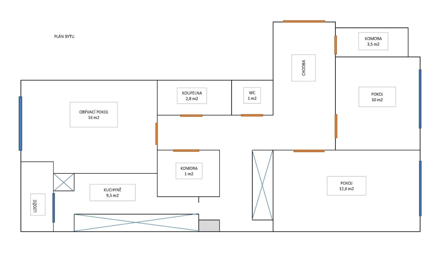 3 bedroom flat to rent, 73 m², Zdiměřická, Prague, Prague 3 bedroom flat to rent, 73 m², Zdiměřická, Prague, Prague