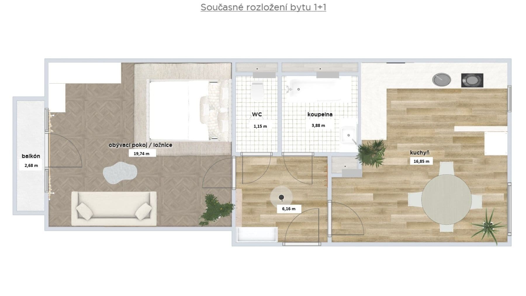 1 bedroom flat for sale, 48 m², Kopečná, Brno, Jihomoravský Region 1 bedroom flat for sale, 48 m², Kopečná, Brno, Jihomoravský Region