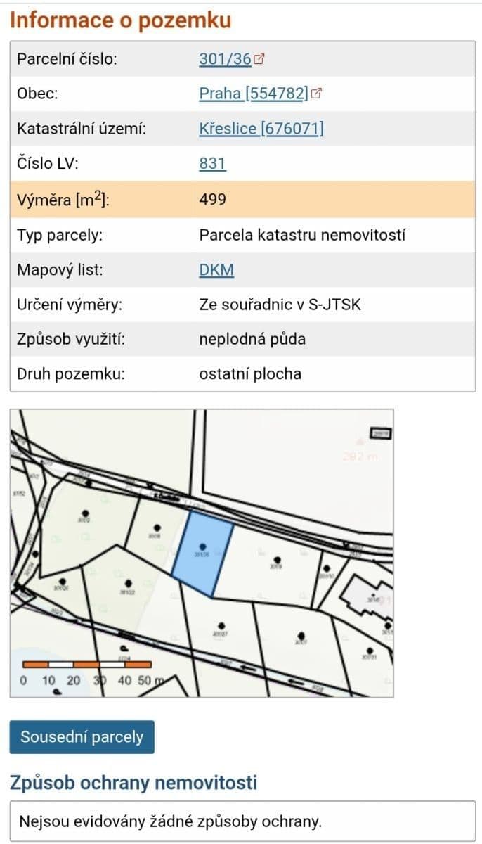 plot for sale, 499 m², K Čestlicům, Prague, Prague plot for sale, 499 m², K Čestlicům, Prague, Prague