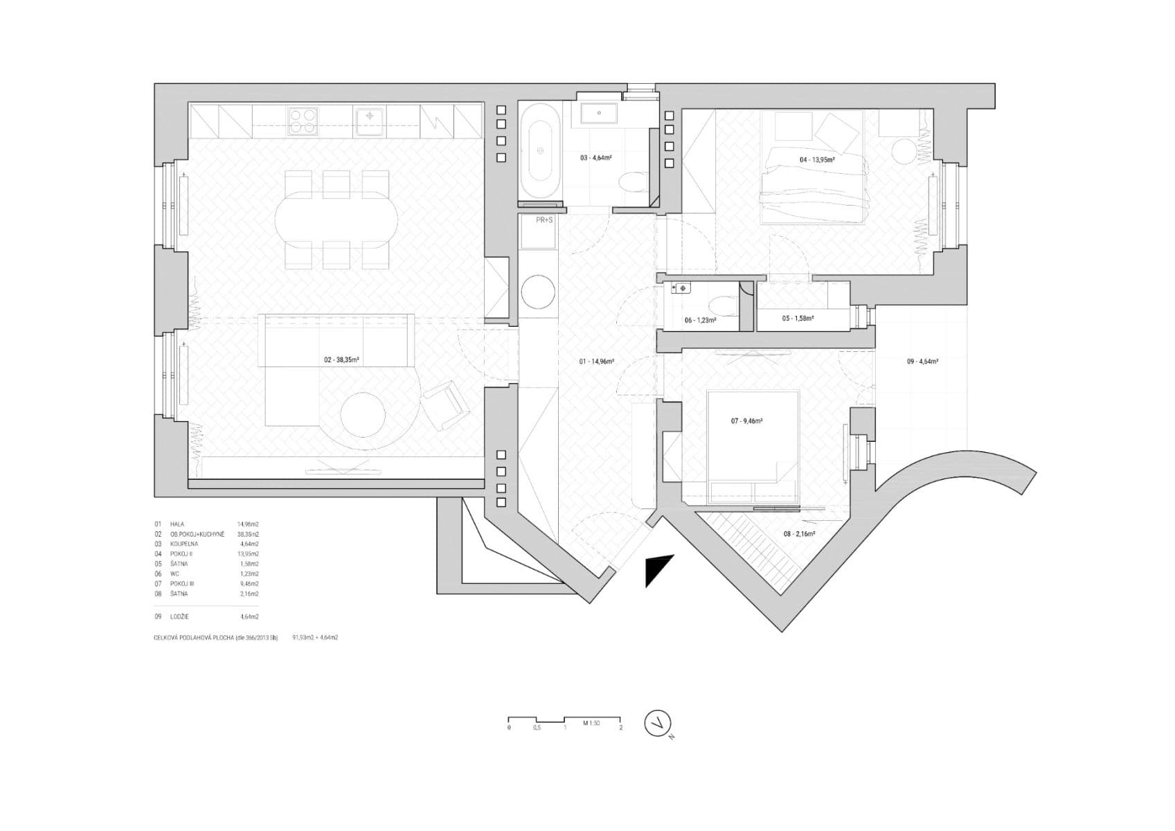 2 bedroom with open-plan kitchen flat for sale, 97 m², Rejskova, Prague, Prague 2 bedroom with open-plan kitchen flat for sale, 97 m², Rejskova, Prague, Prague