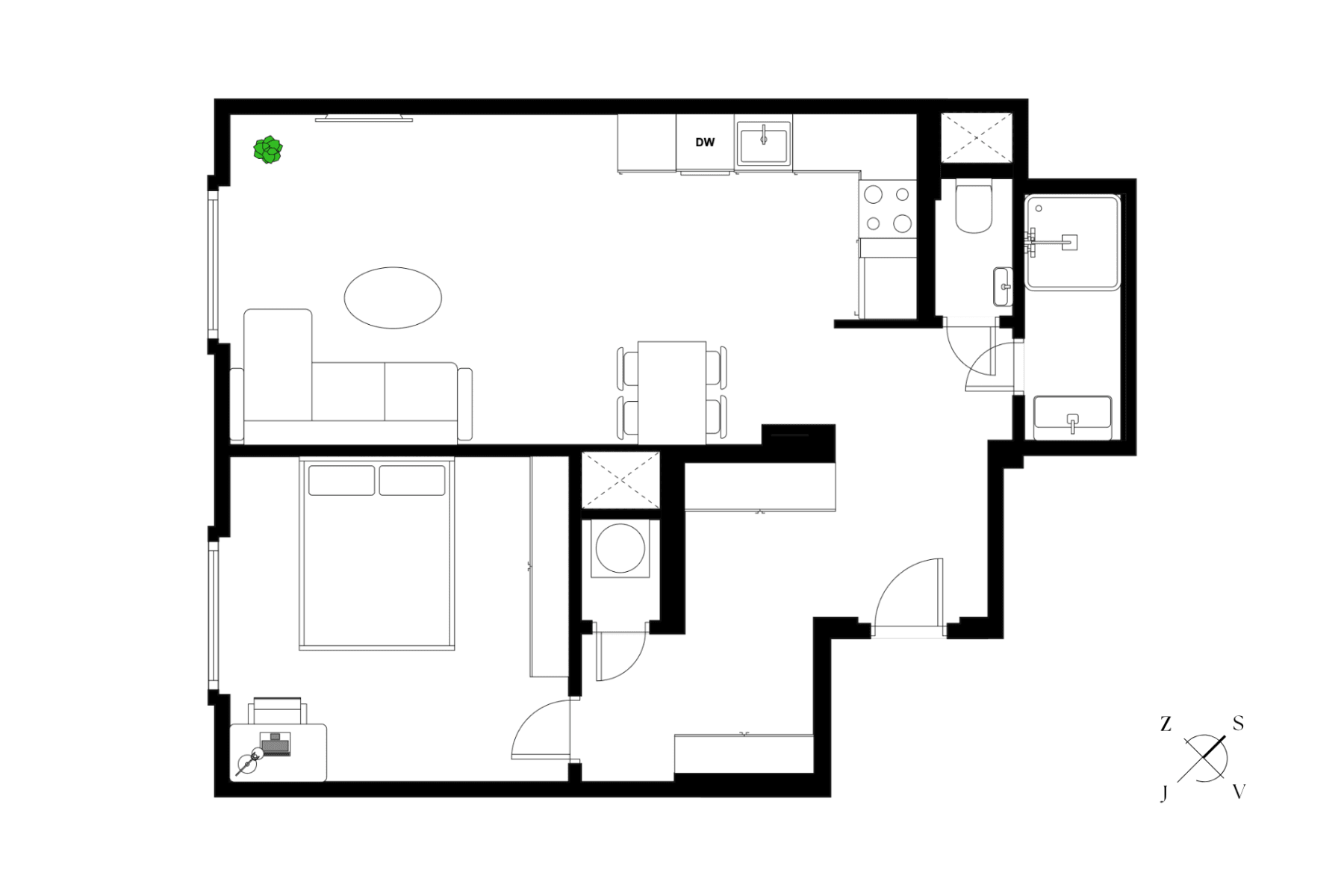1 bedroom with open-plan kitchen flat for sale, 54 m², Ruská, Prague, Prague 1 bedroom with open-plan kitchen flat for sale, 54 m², Ruská, Prague, Prague