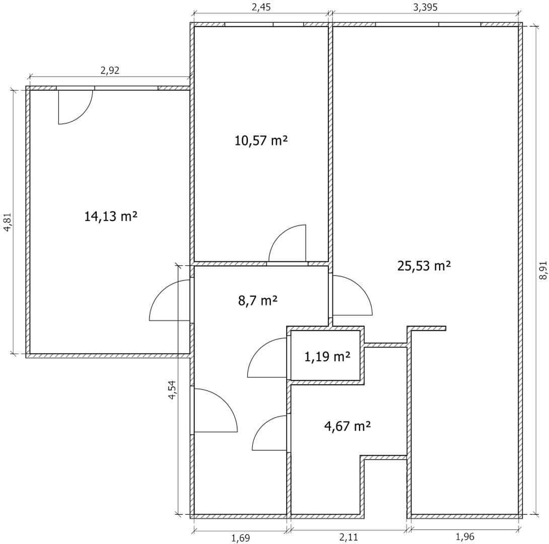 2 bedroom with open-plan kitchen flat to rent, 65 m², Rezlerova, Prague, Prague 2 bedroom with open-plan kitchen flat to rent, 65 m², Rezlerova, Prague, Prague
