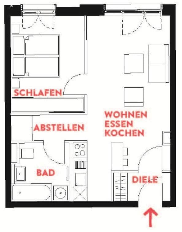 2 bedroom flat to rent, 55 m², Frankfurt am Main, Hesse 2 bedroom flat to rent, 55 m², Frankfurt am Main, Hesse