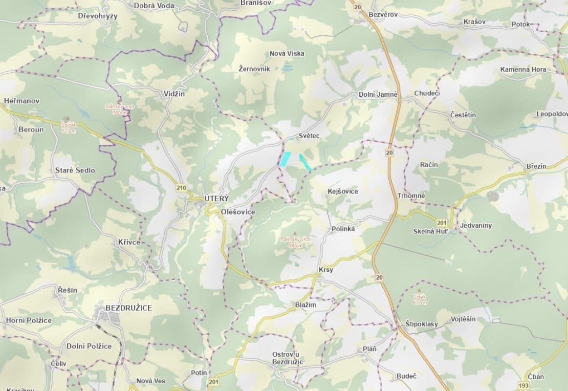 plot for sale, 98,428 m², Bezvěrov, Plzeňský Region plot for sale, 98,428 m², Bezvěrov, Plzeňský Region