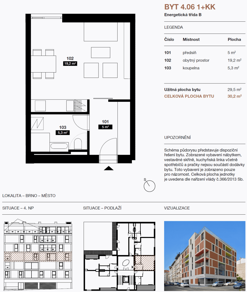 Studio flat to rent, 30 m², Auerswaldova, Brno, Jihomoravský Region Studio flat to rent, 30 m², Auerswaldova, Brno, Jihomoravský Region