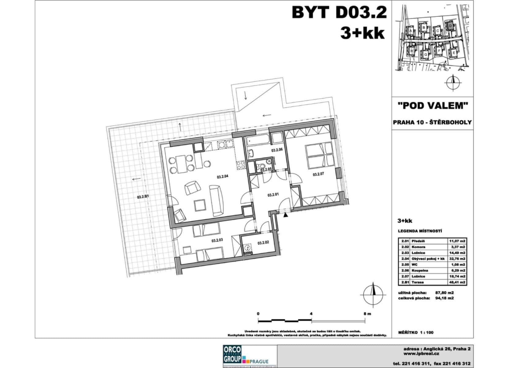 2 bedroom with open-plan kitchen flat to rent, 139 m², Laudonova, Prague, Prague 2 bedroom with open-plan kitchen flat to rent, 139 m², Laudonova, Prague, Prague