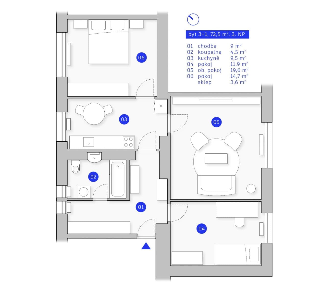 3 bedroom flat for sale, 73 m², Náplavka, Brno, Jihomoravský Region 3 bedroom flat for sale, 73 m², Náplavka, Brno, Jihomoravský Region