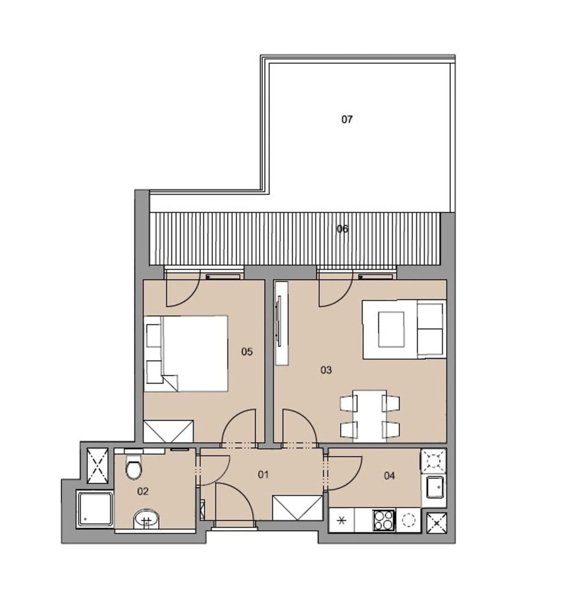 2 bedroom flat to rent, 54 m², Magisterská, Plzeň, Plzeňský Region 2 bedroom flat to rent, 54 m², Magisterská, Plzeň, Plzeňský Region