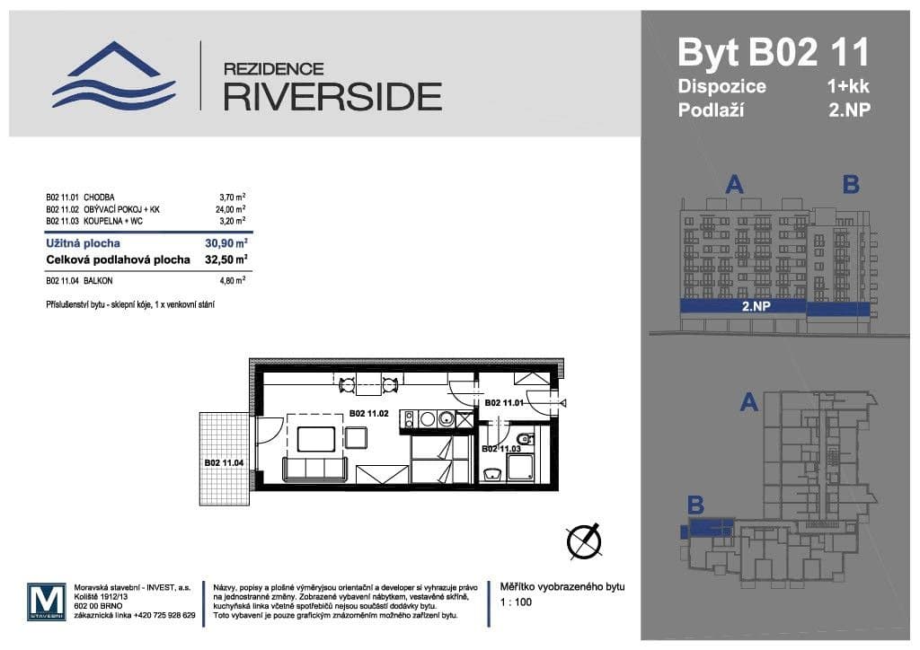 Studio flat for sale, 32 m², Poříčí, Brno, Jihomoravský Region Studio flat for sale, 32 m², Poříčí, Brno, Jihomoravský Region