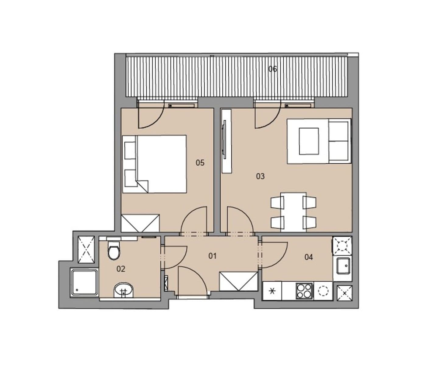 2 bedroom flat to rent, 46 m², Magisterská, Plzeň, Plzeňský Region 2 bedroom flat to rent, 46 m², Magisterská, Plzeň, Plzeňský Region