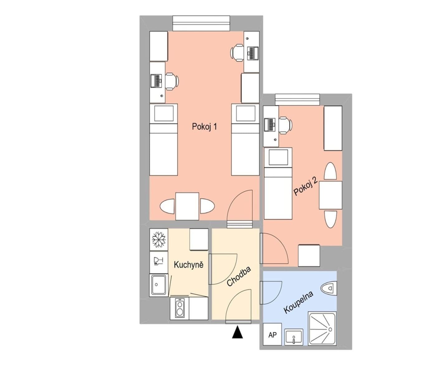 2 bedroom flat to rent, 43 m², Magisterská, Plzeň, Plzeňský Region 2 bedroom flat to rent, 43 m², Magisterská, Plzeň, Plzeňský Region