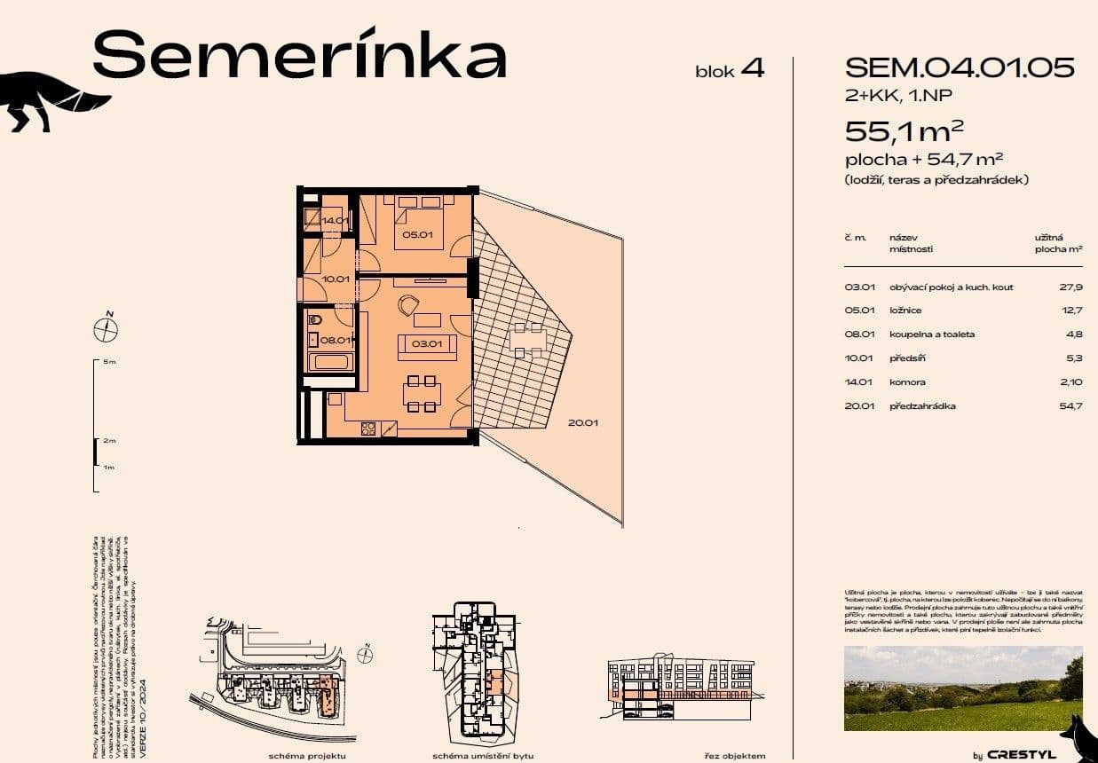 1 bedroom with open-plan kitchen flat to rent, 110 m², U Komína, Prague, Prague 1 bedroom with open-plan kitchen flat to rent, 110 m², U Komína, Prague, Prague