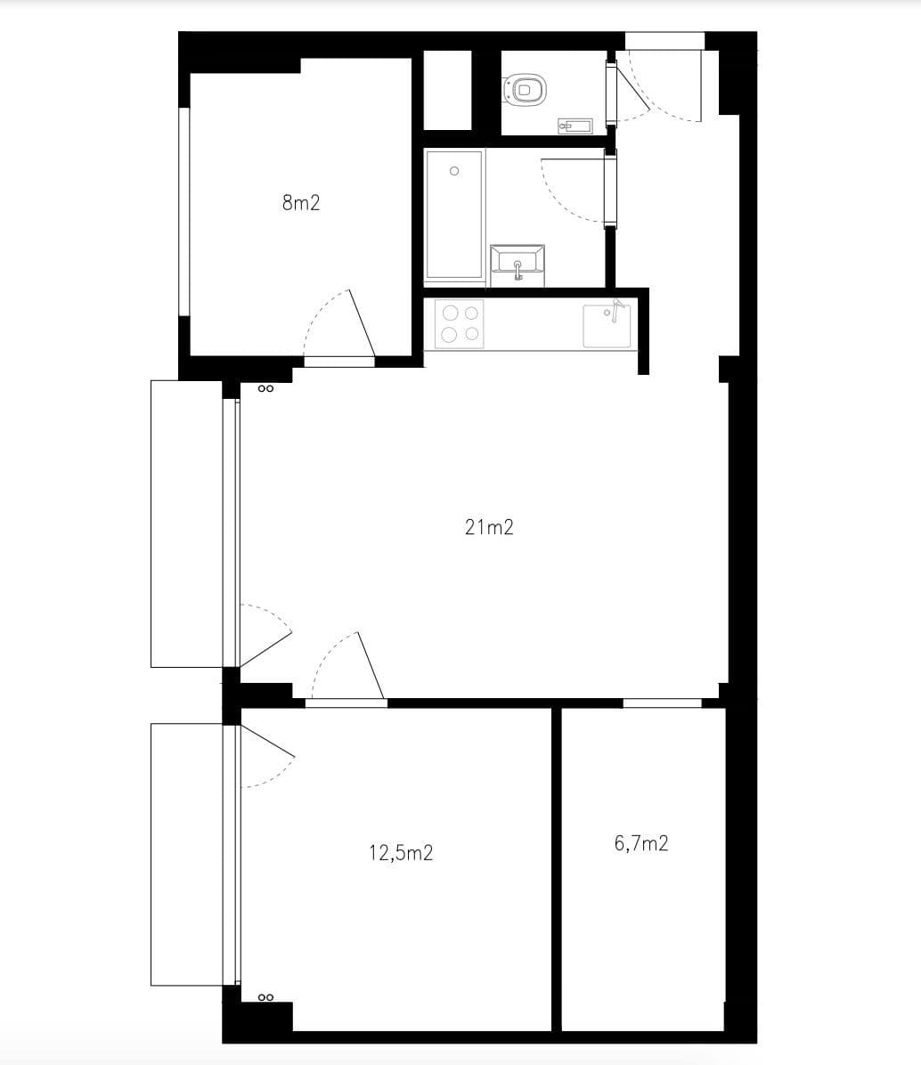 2 bedroom with open-plan kitchen flat to rent, 58 m², sídl. Hůrka, Kralupy nad Vltavou, Středočeský Region 2 bedroom with open-plan kitchen flat to rent, 58 m², sídl. Hůrka, Kralupy nad Vltavou, Středočeský Region