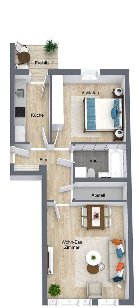2 bedroom flat to rent, 59 m², Grombühlstraße 51c, Würzburg, Bavaria 2 bedroom flat to rent, 59 m², Grombühlstraße 51c, Würzburg, Bavaria