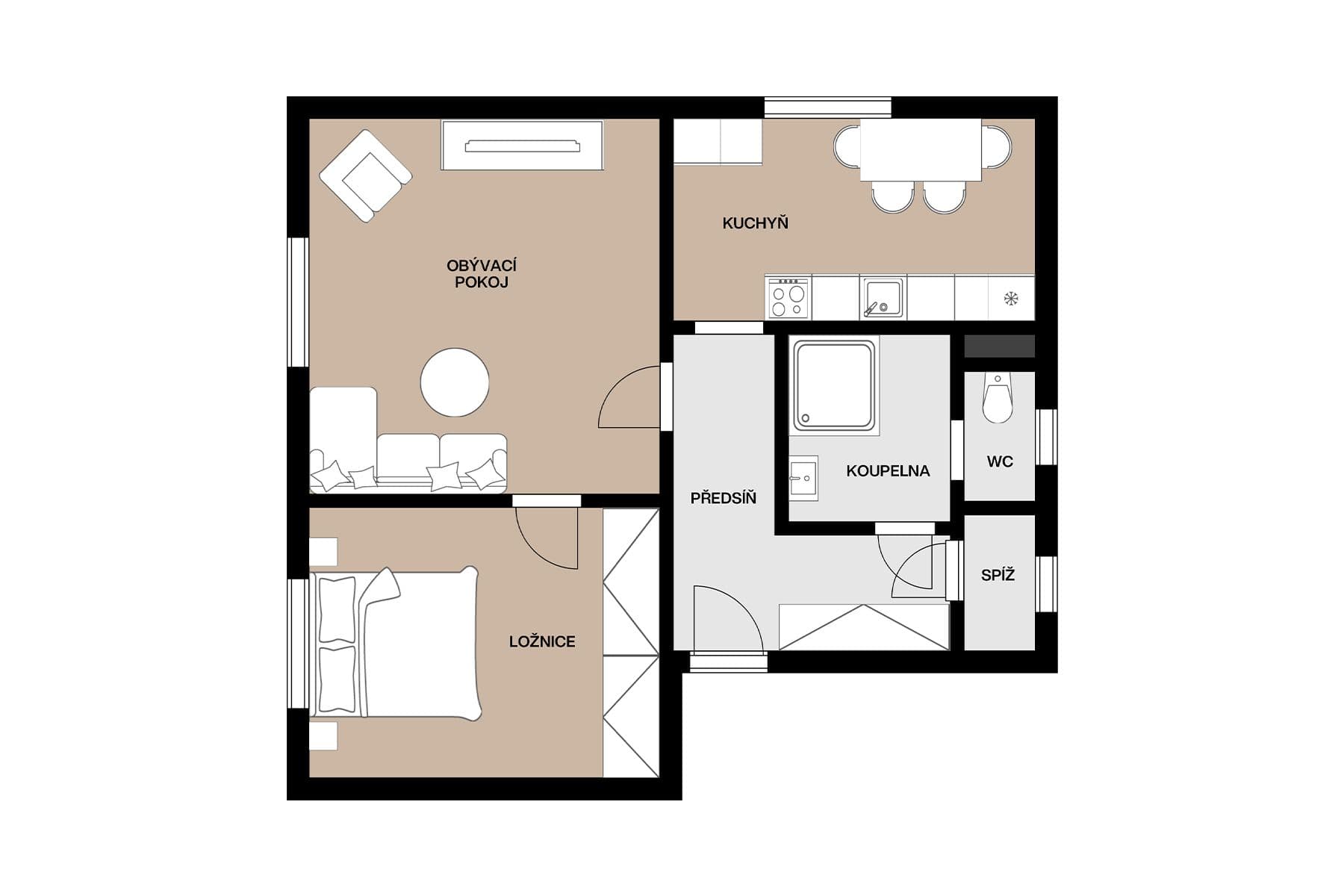 2 bedroom flat for sale, 64 m², 1. máje, Vimperk, Jihočeský Region 2 bedroom flat for sale, 64 m², 1. máje, Vimperk, Jihočeský Region