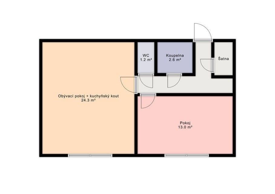 1 bedroom with open-plan kitchen flat to rent, 50 m², Hořanská, Prague, Prague 1 bedroom with open-plan kitchen flat to rent, 50 m², Hořanská, Prague, Prague