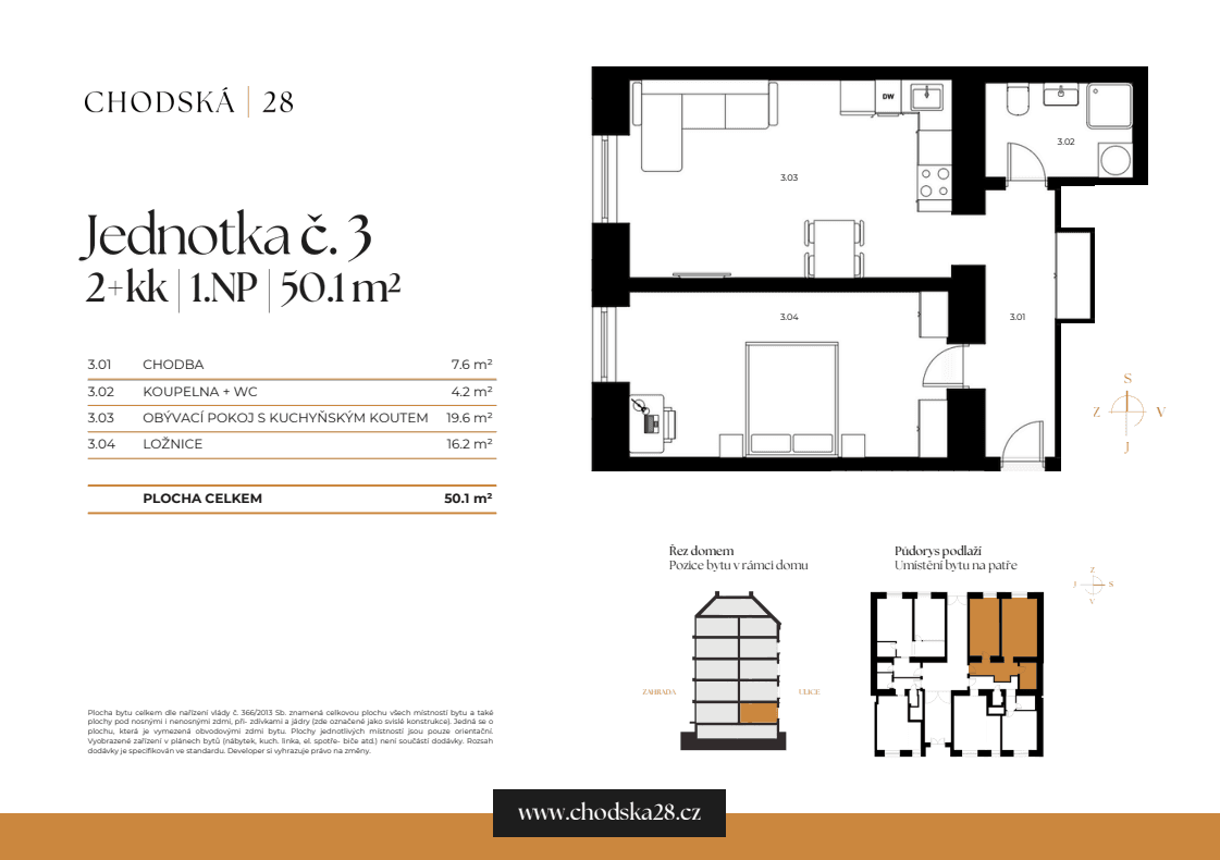 1 bedroom with open-plan kitchen flat for sale, 50 m², Chodská, Prague, Prague 1 bedroom with open-plan kitchen flat for sale, 50 m², Chodská, Prague, Prague
