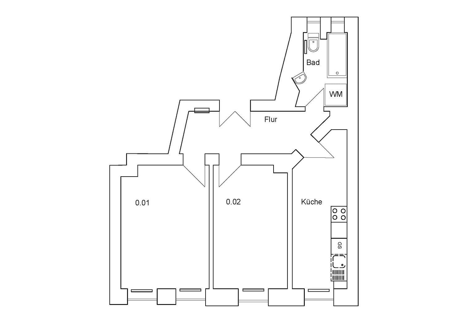2 bedroom flat to rent, 58 m², Rosa-Luxemburg-Str.60, Leipzig, Saxony 2 bedroom flat to rent, 58 m², Rosa-Luxemburg-Str.60, Leipzig, Saxony