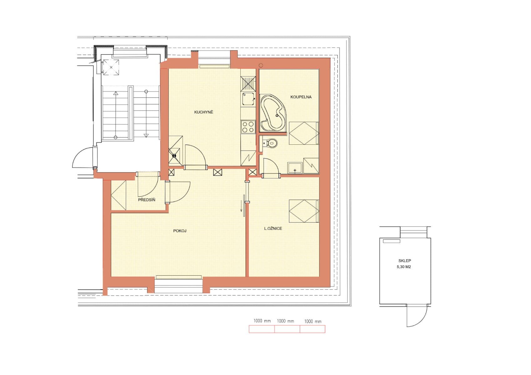 2 bedroom flat for sale, 57 m², Mydlářka, Prague, Prague 2 bedroom flat for sale, 57 m², Mydlářka, Prague, Prague