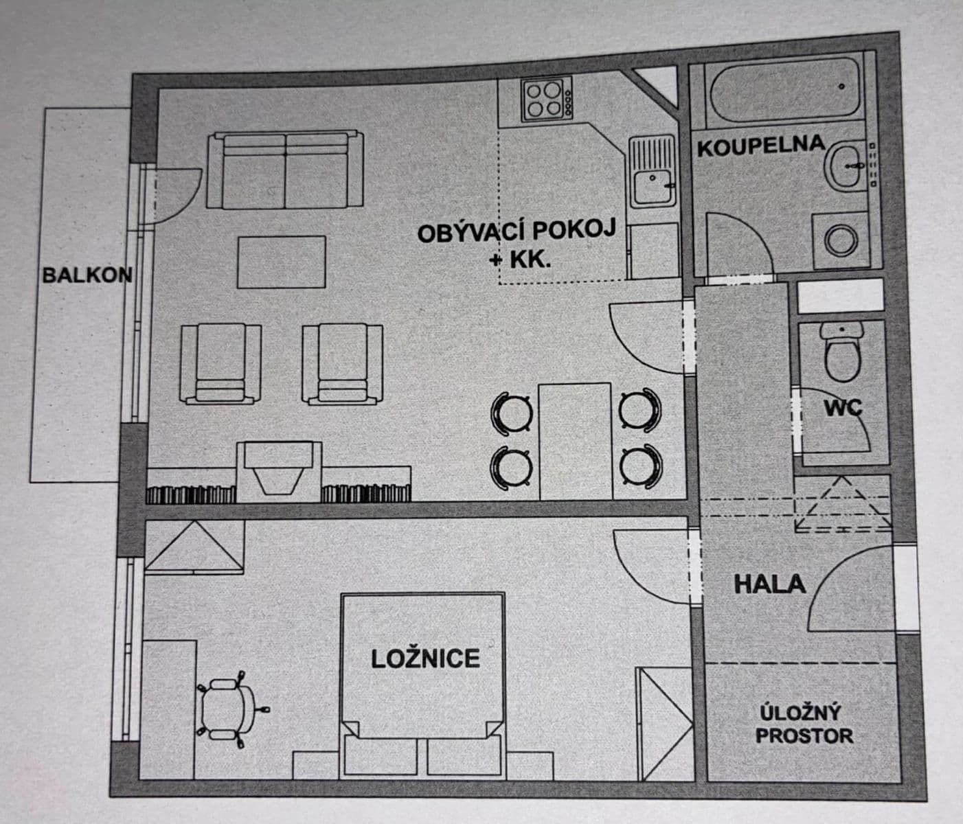 1 bedroom with open-plan kitchen flat to rent, 60 m², Blachutova, Prague, Prague 1 bedroom with open-plan kitchen flat to rent, 60 m², Blachutova, Prague, Prague