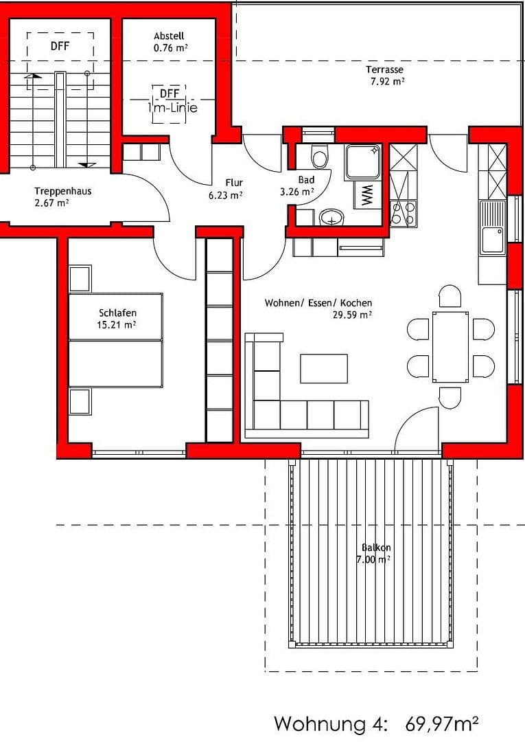 2 bedroom flat to rent, 69 m², Siedlung 17 und 18, Deggendorf, Bavaria 2 bedroom flat to rent, 69 m², Siedlung 17 und 18, Deggendorf, Bavaria