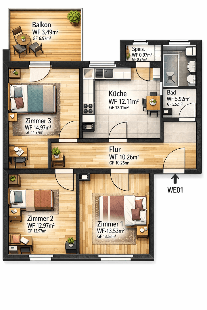 3 bedroom flat for sale, 72 m², Kaiserlautern, Rhineland-Palatinate 3 bedroom flat for sale, 72 m², Kaiserlautern, Rhineland-Palatinate