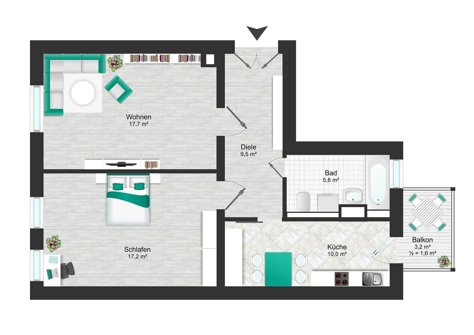 2 bedroom flat to rent, 61 m², Viertelsweg 47, Leipzig, Saxony 2 bedroom flat to rent, 61 m², Viertelsweg 47, Leipzig, Saxony