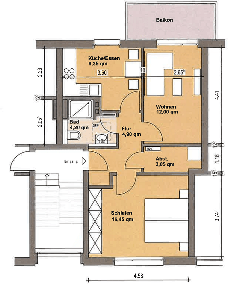 2 bedroom flat to rent, 54 m², Donnersbergstr. 33, Frankfurt, Hesse 2 bedroom flat to rent, 54 m², Donnersbergstr. 33, Frankfurt, Hesse