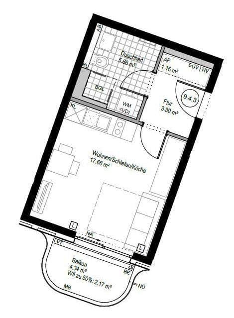 1 bedroom flat for sale, 30 m², Trudering Kyivstraße, München Trudering, Bavaria 1 bedroom flat for sale, 30 m², Trudering Kyivstraße, München Trudering, Bavaria