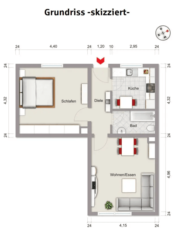 2 bedroom flat to rent, 55 m², Pforzheim, Baden-Württemberg 2 bedroom flat to rent, 55 m², Pforzheim, Baden-Württemberg