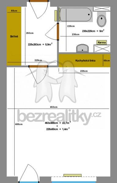 Studio flat to rent, 35 m², Libušská, Prague, Prague Studio flat to rent, 35 m², Libušská, Prague, Prague
