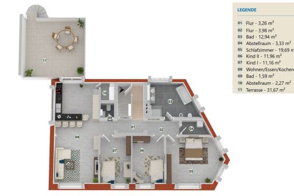 4 bedroom flat to rent, 126 m², Crossen 4 bedroom flat to rent, 126 m², Crossen