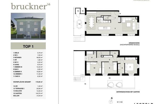 4 bedroom flat for sale, 116 m², Brucknerstraße 54, Linz, Upper Austria 4 bedroom flat for sale, 116 m², Brucknerstraße 54, Linz, Upper Austria