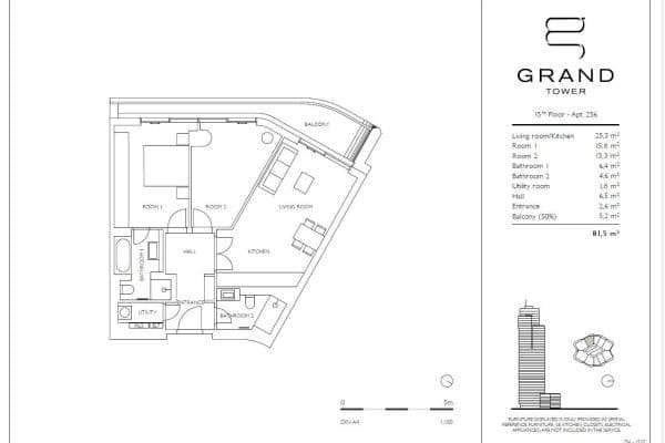 3 bedroom flat to rent, 82 m², Europa-Allee 2, Frankfurt am Main, Hesse 3 bedroom flat to rent, 82 m², Europa-Allee 2, Frankfurt am Main, Hesse