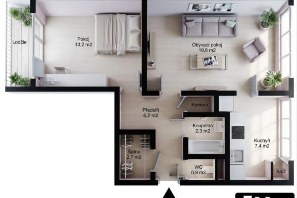 2 bedroom flat to rent, 60 m², Dělnická, Kolín, Středočeský Region 2 bedroom flat to rent, 60 m², Dělnická, Kolín, Středočeský Region