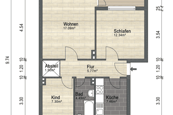 3 bedroom flat to rent, 59 m², Bremen, Bremen 3 bedroom flat to rent, 59 m², Bremen, Bremen