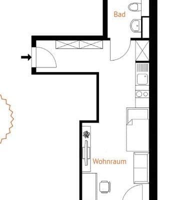 1 bedroom flat to rent, 28 m², Bartholomäusstraße 54, Nürnberg, Bavaria 1 bedroom flat to rent, 28 m², Bartholomäusstraße 54, Nürnberg, Bavaria