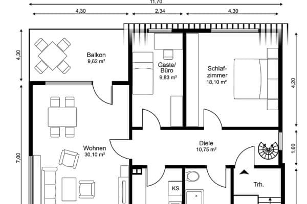 3 bedroom with open-plan kitchen flat to rent, 116 m², Schubertstrasse, Dreieich 3 bedroom with open-plan kitchen flat to rent, 116 m², Schubertstrasse, Dreieich