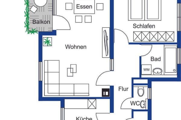 1 bedroom with open-plan kitchen flat to rent, 62 m², Ehningen 1 bedroom with open-plan kitchen flat to rent, 62 m², Ehningen