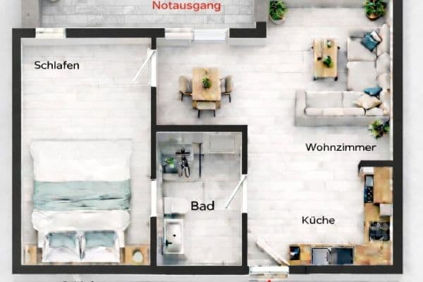 2 bedroom flat to rent, 44 m², Berghausen 2 bedroom flat to rent, 44 m², Berghausen